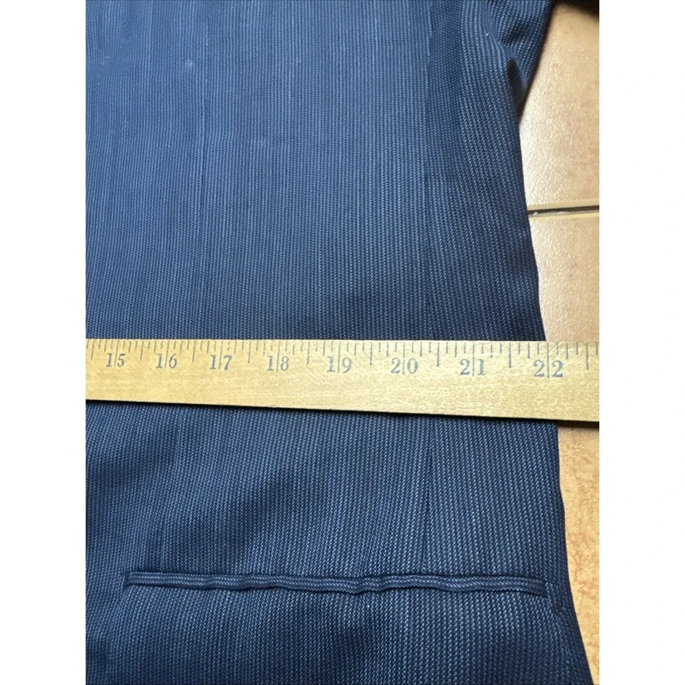Ermenegildo Zegna Su Misura 3 Button Jacket Blazer Sz‎ 44XL Blue Wool Sport Coat